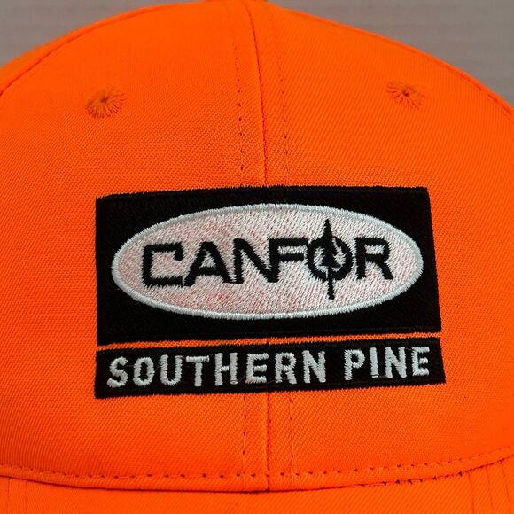 Canfor Southern Pine Cap Hat Men's Adjustable Orange Embroidered Log Safety Cap - Picture 2 of 7